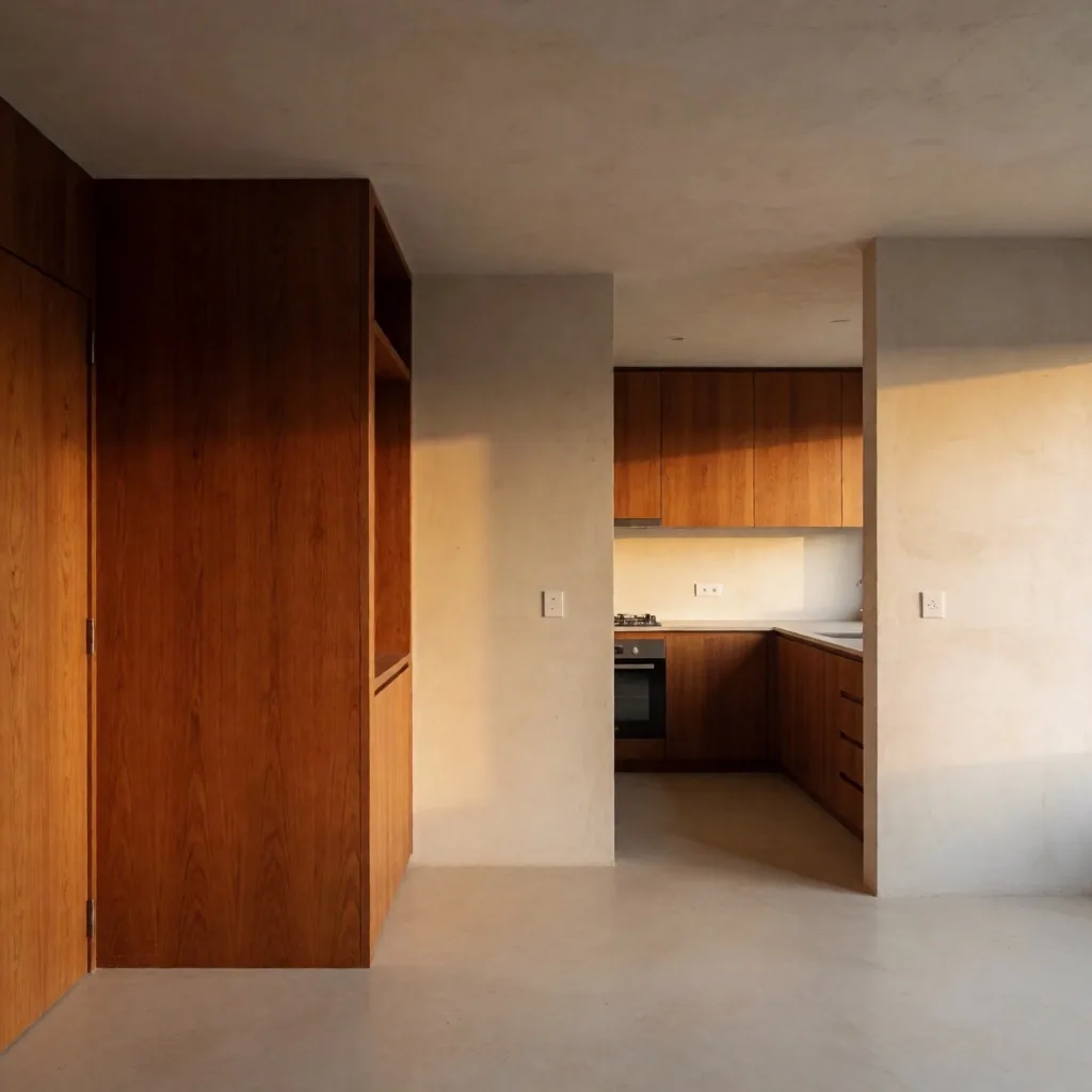 Apartamento renovado con acabados en madera teak y luz natural