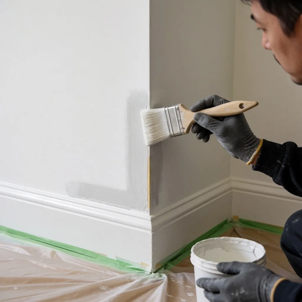 Aplicación de estuco sobre muro interior